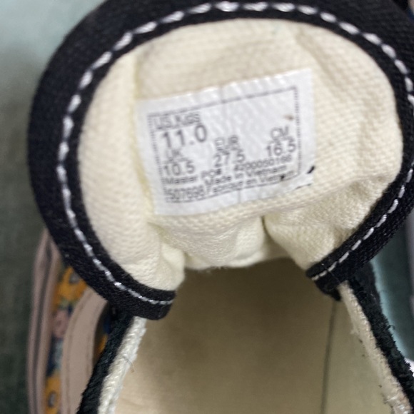 Vans Skate Shoes Floral Canvas Black Suede - Picture 4 of 11